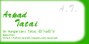 arpad tatai business card